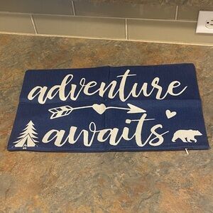 Dark Blue Adventure Awaits Decorative Pillow Cover NWOT